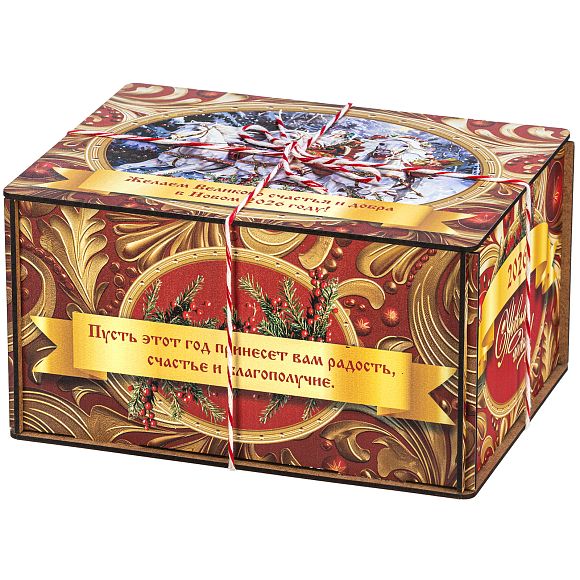 Сладкий новогодний подарок Золотые узоры (большая)